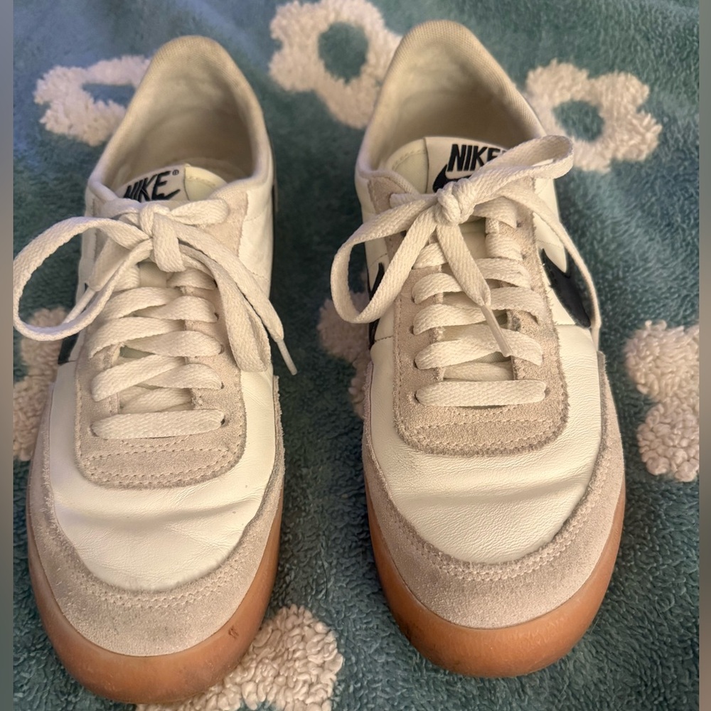 Nike White and Beige Kill Shot Sneakers